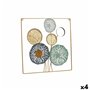 Décoration murale Multicouleur Fleurs Miroir Métal Verre 45 x 45 x 2 cm  102,99 €