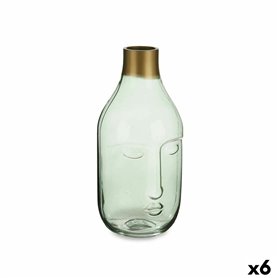 Vase Visage Vert verre 11 x 24,5 x 12 cm (6 Unités) 114,99 €