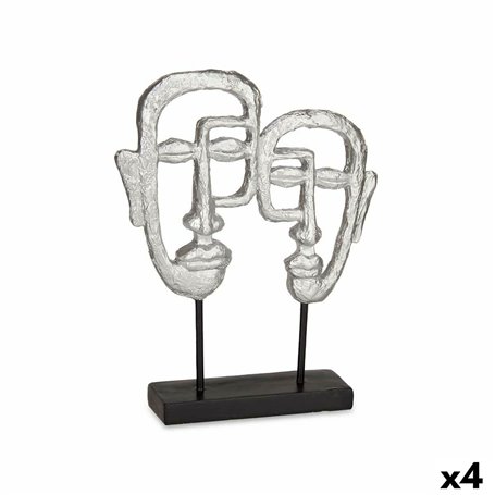 Figurine Décorative Visage Argenté 27 x 32,5 x 10,5 cm (4 Unités) 128,99 €