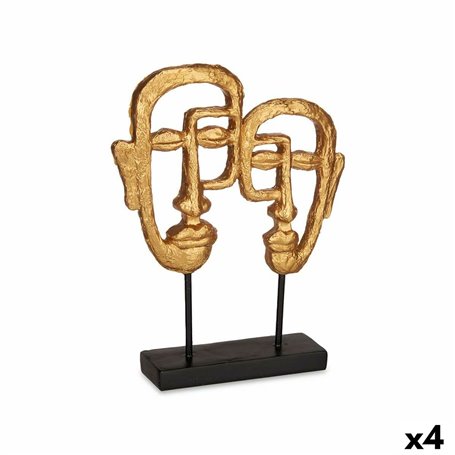 Figurine Décorative Visage Doré 27 x 32,5 x 10,5 cm (4 Unités) 128,99 €