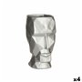 Vase 3D Visage Argenté Polyrésine 12 x 24,5 x 16 cm (4 Unités) 138,99 €