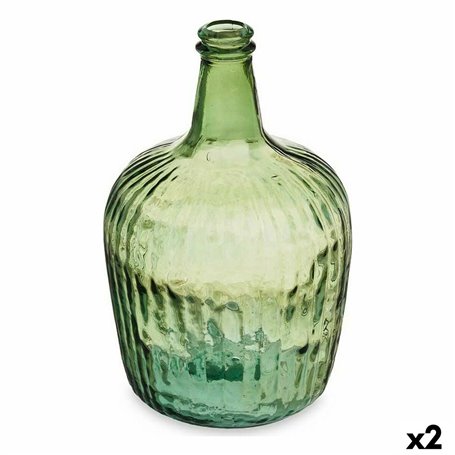 Bouteille Rayures Décoration 19,5 x 35,5 x 19,5 cm Vert (2 Unités) 99,99 €