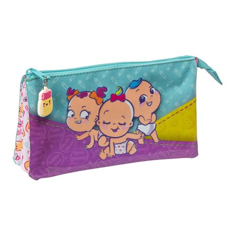 Trousse Fourre-Tout Triple The Bellies Violet Turquoise Blanc 22 x 12 x  22,99 €