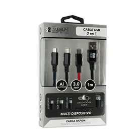 Câble Micro USB Subblim Premium 3in1 1 m 24,99 €