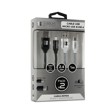 Câble Micro USB Subblim SUB-CAB-1MU001 1 m (2 Unités) 20,99 €