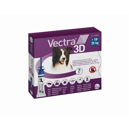 Pipette pour chien Ceva 3D M 10-25 Kg 3 Unités 45,99 €