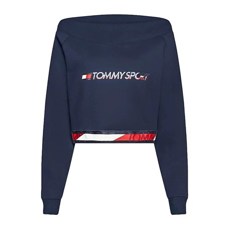 Sweat sans capuche femme Tommy Hilfiger Crop V Neck Bleu foncé 149,99 €