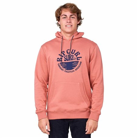 Sweat à capuche homme Rip Curl Essentials 3 Stripes French Terry Saumon 68,99 €