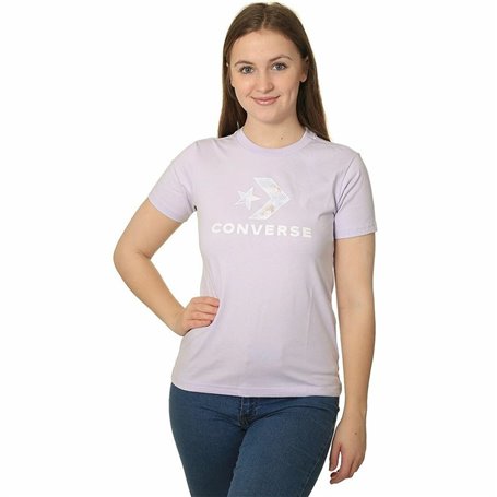 T-shirt à manches courtes femme Converse Seasonal Star Chevron Lavande 43,99 €