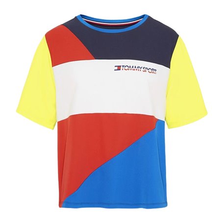 T-shirt à manches courtes femme Tommy Hilfiger Colour-Blocked Bleu 55,99 €