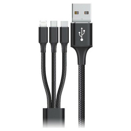 Câble USB vers Micro USB, USB-C et Lightning Goms Noir 1, 2 m 15,99 €