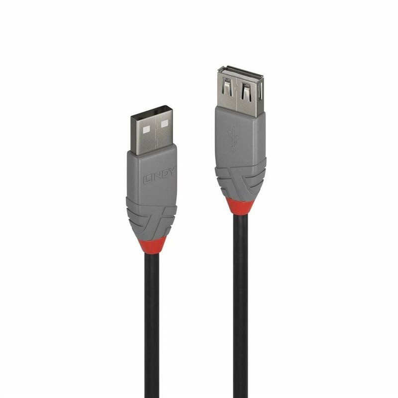 Lindy 36700 câble USB 0,2 m USB 2.0 USB A Noir, Gris