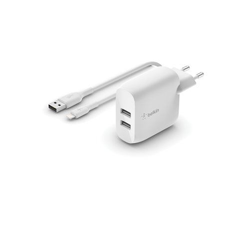 Chargeur Mural + Câble Lightning MFI Belkin WCD001VF1MWH Blanc 24 W 54,99 €