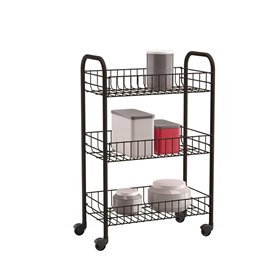 Chariot de Cuisine Metaltex Siena Noir 3 Etagères fils de fer (63 x 41 x 111,99 €