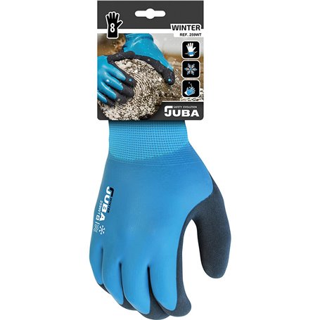 Gants de travail JUBA Polyester Nylon Nitrile Chaud Bleu 17,99 €