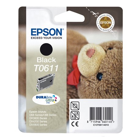 Cartouche d'encre originale Epson T0611 Noir 125,99 €