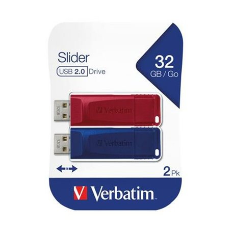 Pendrive Verbatim Slider 2 Pièces Multicouleur 32 GB (2 Unités) 23,99 €