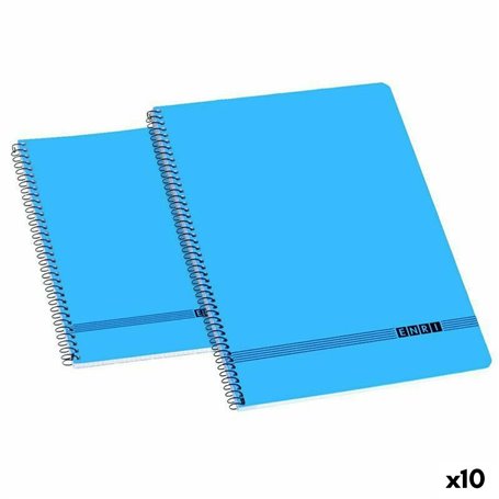 Cahier ENRI Bleu 4 mm 80 Volets Couverture souple quarto (10 Unités) 30,99 €