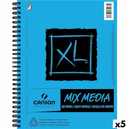 Bloc-notes Canson XL Mix Media Papier Blanc A4 30 Volets 5 Unités 300 g/ 52,99 €