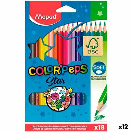 Crayons de couleur Maped Color' Peps Star Multicouleur 18 Pièces (12 Uni 49,99 €