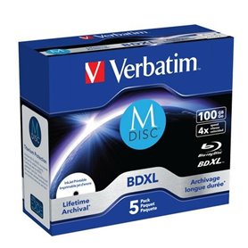 Blu-Ray BD-R Printable Verbatim M-DISC 5 Unités 4x 100 GB 109,99 €
