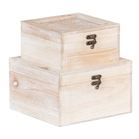 Boîte Décorative Volets Rotin 20 x 20 x 12 cm DMF (2 Unités) 50,99 €