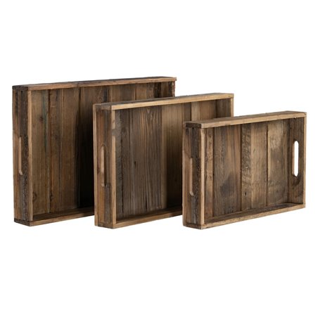 Plateau apéritif 48 x 32 x 6 cm Naturel Bois d'épicéa 3 Pièces 97,99 €