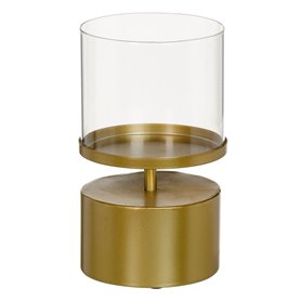 Bougeoir 15,5 x 15,5 x 25 cm Verre Doré Métal 65,99 €