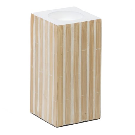 Bougeoir Beige Bambou Bois MDF 10,5 x 10,5 x 21 cm 34,99 €