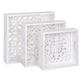 Plateau apéritif 39 x 39 x 9 cm Blanc 3 Pièces DMF 119,99 €