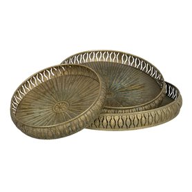 Plateau apéritif 36,5 x 36,5 x 5 cm Doré Métal 3 Pièces 109,99 €