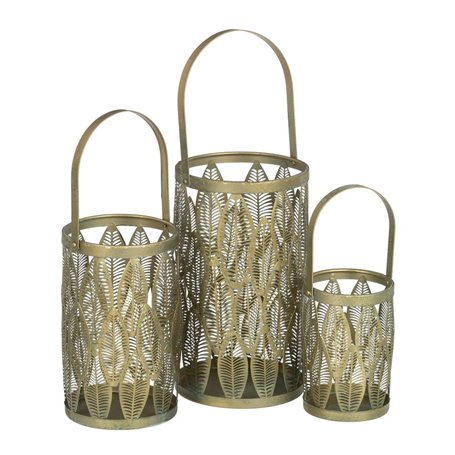 Lanterne Bougeoir Doré Métal 13 x 13 x 23 cm (3 Unités) 66,99 €