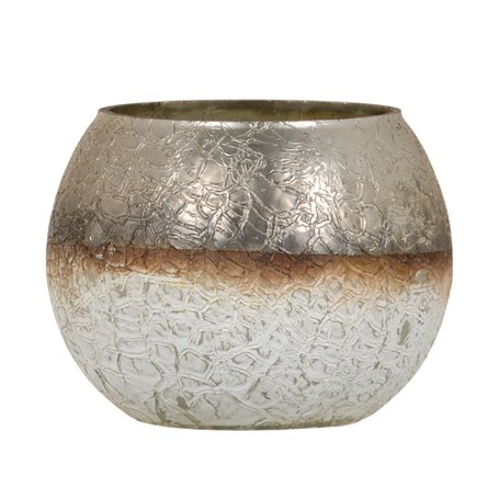 Bougeoir Verre Gris 15 x 15 x 11 cm Blanc 39,99 €