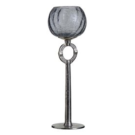 Bougeoir Verre Gris Métal 13 x 13 x 38 cm Argent 63,99 €