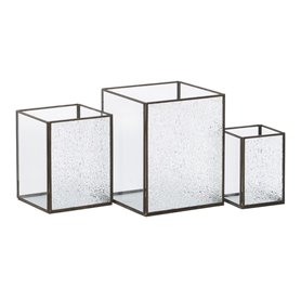 Bougeoir Verre Doré Métal 18 x 18 x 22 cm (3 Unités) 109,99 €