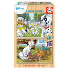 BOIS DISNEY ANIMALS - DALMATIENS + ARISTOCHATS - 2 puzzles en bois 21,99 €