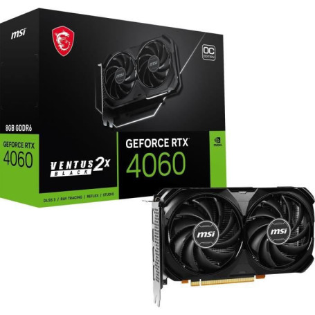 MSI - Carte Graphique - GeForce RTX 4060 VENTUS 2X NOIR 8G OC 349,99 €