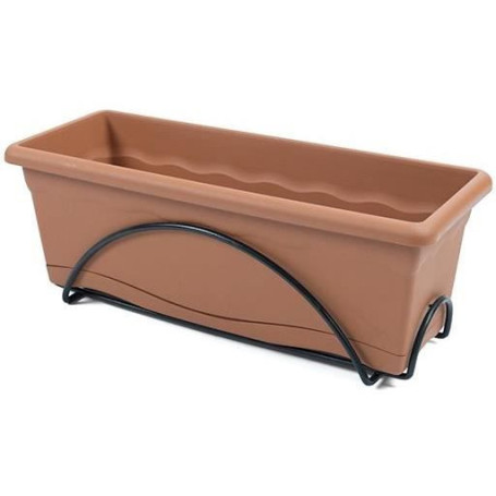 PLASTIKEN Jardiniere 50x20cm avec plateau et support balcon - Terracotta 43,99 €