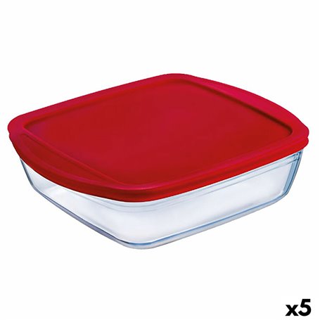 Panier-repas carré avec couvercle Ô Cuisine Cook&store Ocu Rouge 2,2 L 2