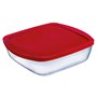 Panier-repas carré avec couvercle Ô Cuisine Cook&store Ocu Rouge 2,2 L 2