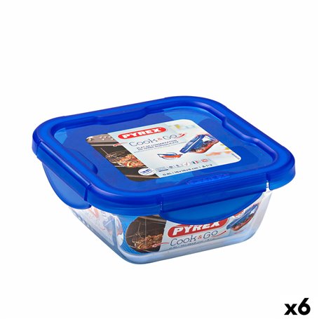 Boîte à lunch hermétique Pyrex Cook & Go 16,7 x 16,7 x 7 cm Bleu 850 ml 