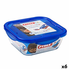 Boîte à lunch hermétique Pyrex Cook & go 21 x 21 x 9 cm Bleu 1,9 L verre