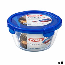 Boîte à lunch hermétique Pyrex Cook&go 20 x 20 x 10,3 cm Bleu 1,6 L verr