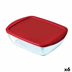 Boîte à lunch hermétique Pyrex Cook & store Rouge verre (400 ml) (6 Unit