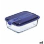 Boîte à lunch hermétique Luminarc Easy Box Bleu verre (6 Unités) (1,22 L