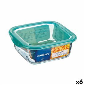 Panier-repas carré avec couvercle Luminarc Keep'n Lagon 10 x 5,4 cm Turq