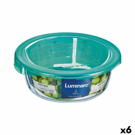 Panier-repas rond avec couvercle Luminarc Keep'n Lagon 13,5 x 6 cm Turqu