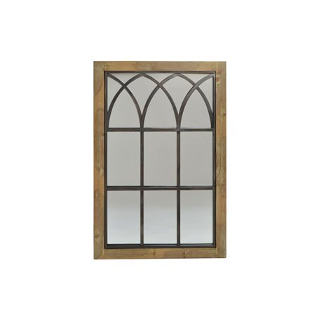 Miroir mural DKD Home Decor Marron Noir Métal Bouleau Naturel Fenêtre 60