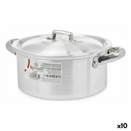 Casserole avec Couvercle Argenté Aluminium (10 Unités)