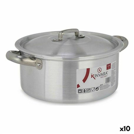 Casserole avec Couvercle Argenté Aluminium 3 L (10 Unités)